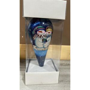 Elaine Thompson Snowkins Collection Hand Painted Ornament Happy Holidays